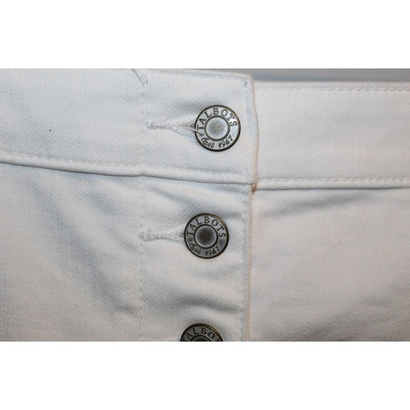 NWT Talbots Denim Pencil Jean Skirt Button Front Raw Hem Plus Size 16 HW7675 - Picture 2 of 7